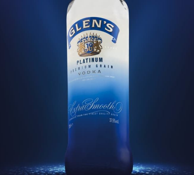 Glenns vodka glass bottle made by Verallia