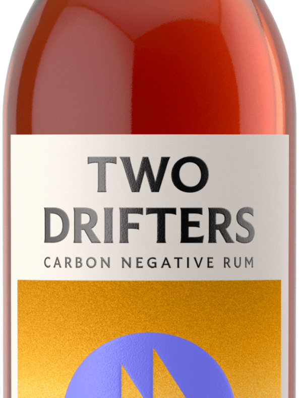 Two Drifters carbon negative rum sustainable glass bottle made by Verallia