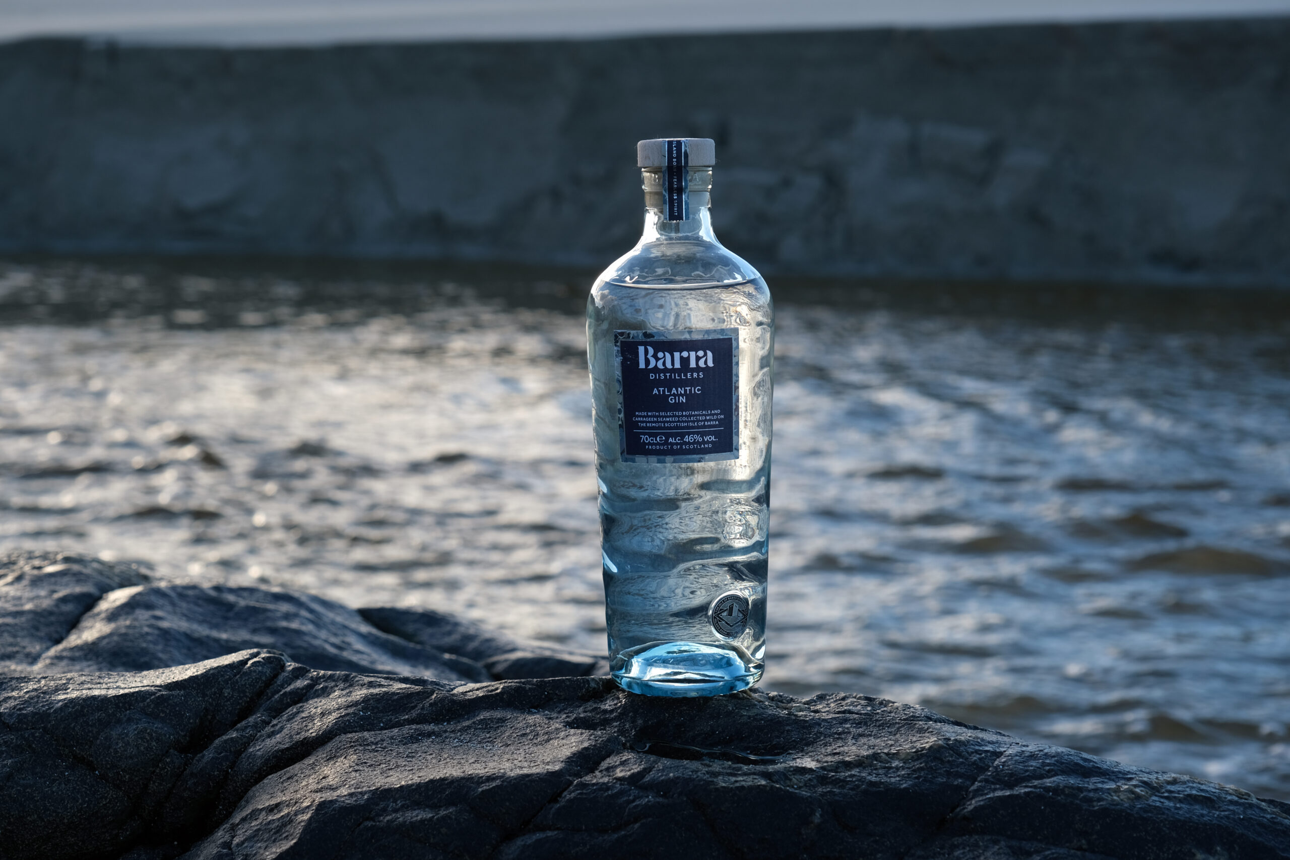 Isle of Barra Atlantic Gin bespoke glass bottle made by Verallia