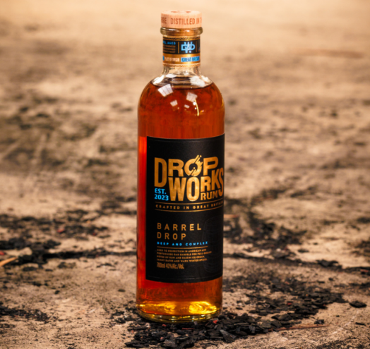 DropWorks Distillery Rum in the ECOVA patet glass bottle.