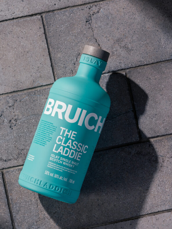 Bruichladdich Sustainable Glass Bottle, Spray Coated in Teal Colour