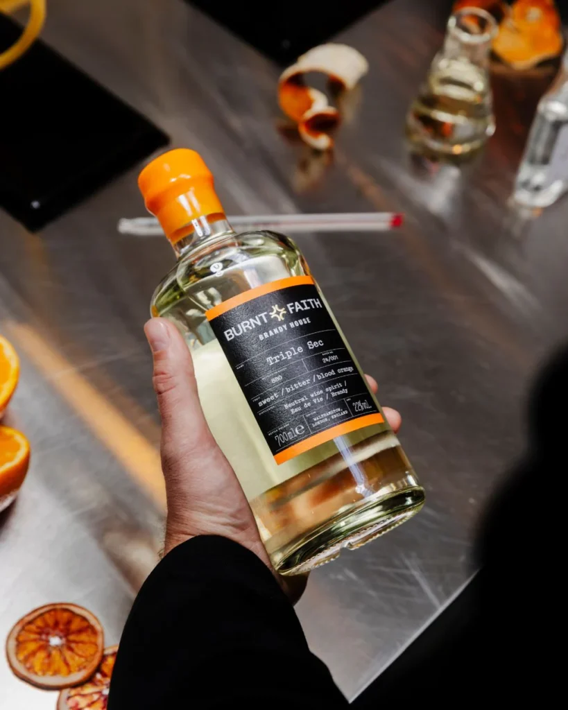 Burnt Faith Triple Sec in the ECOVA Vita glass bottle