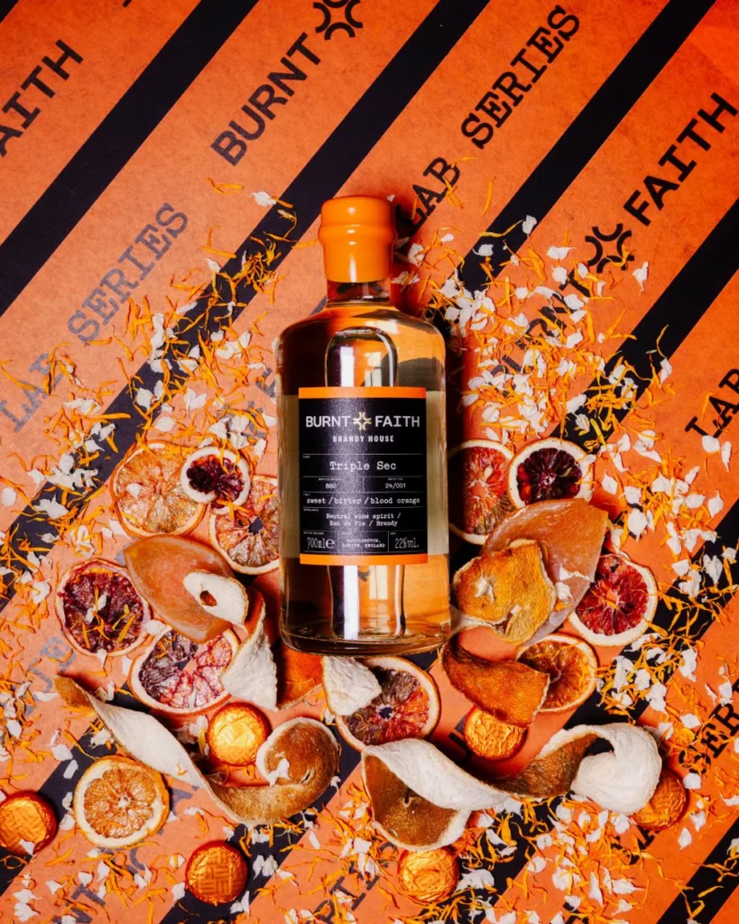 Burnt Faith Triple Sec in the ECOVA Vita glass bottle