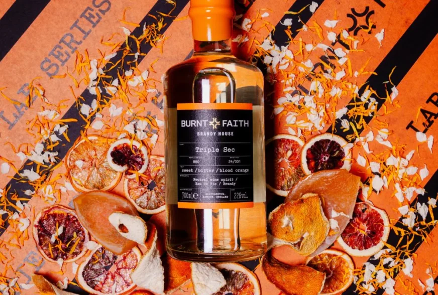Burnt Faith Triple Sec in the ECOVA Vita glass bottle
