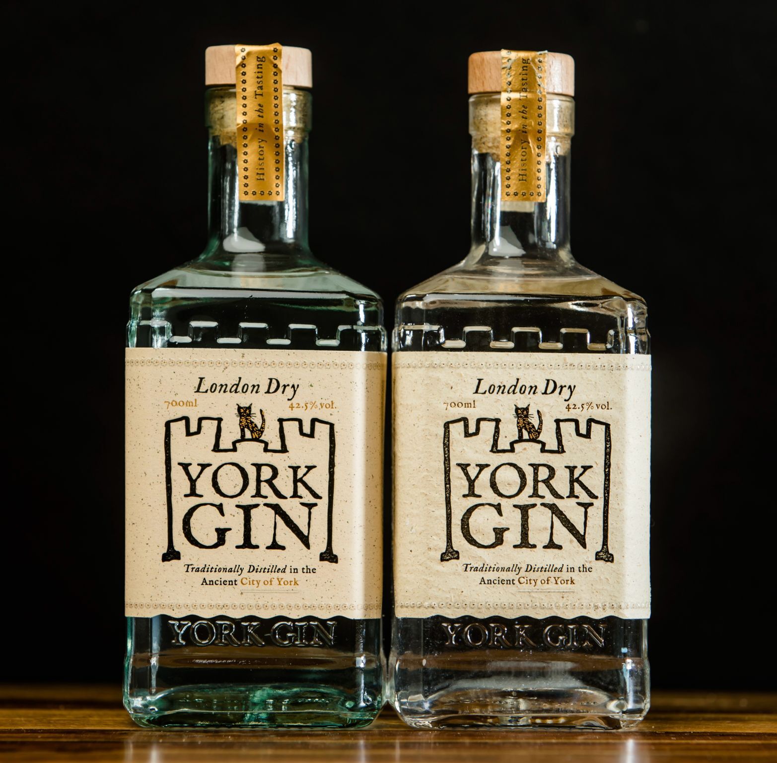 York Gin Bottle in 100% recycled glass bottle, Vista by Verallia